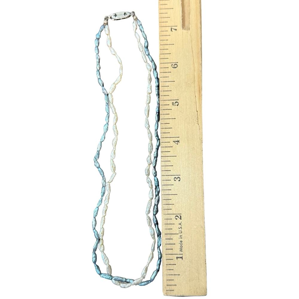 Vintage Beaded Necklaces White Blue Purple Green Blue Bangle Bracelet 4 Pieces - Picture 16 of 16